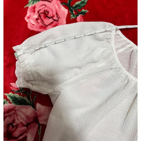 Madewell Blouse Women’s Small White NWT Puff Sleeve Cottagecore Romantic - Picture 11 of 13